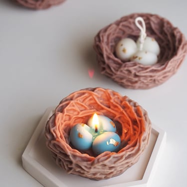 Nest Egg Shaped Candle, Soy & Beeswax, Handmade Gift, Mother's Day Gift 