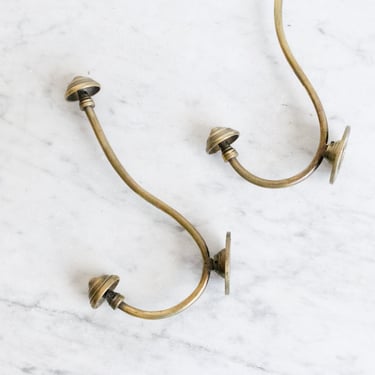 Pair of Brass Coat Hooks