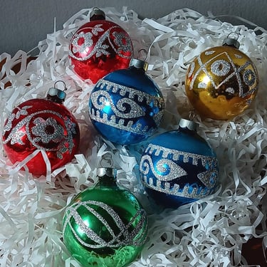 Vintage Christmas Ornaments | Set of 6 