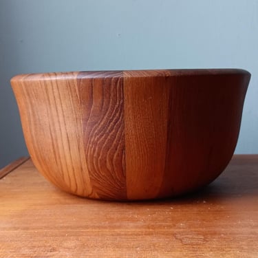 Dansk Teak Salad Bowl | Retro Midcentury Modern Kitchen Serving Bowl 