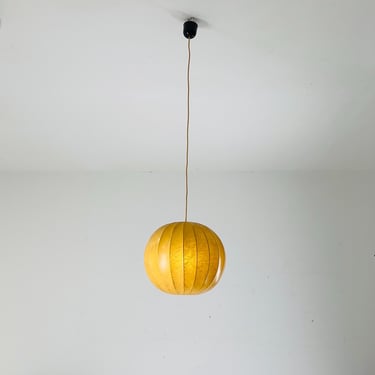 Mid-Century Italian Round Cocoon Pendant Lamp by Achille Castiglioni  1960s 