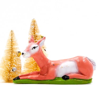 VINTAGE: Plastic Deer Figurine - Christmas Decor - Home Decor - SKU 15-D2-00017643 