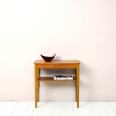 MidCentury Danish Teak Vintage Scandinavian Bedside Table, 1950s 1960s Nordic Design 