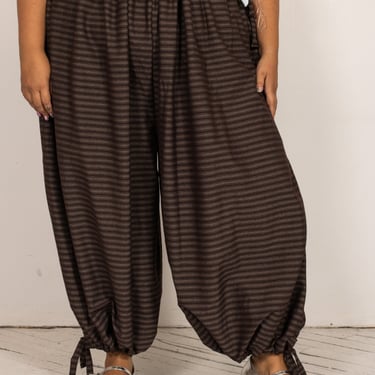 makmak - Brown Drawstring Bloomer Pants (S-5X)