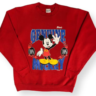 Vintage 90s Genuine 100% Mickey Big Print Made in USA Disney Style Crewneck Sweatshirt Pullover Size Large/XL 