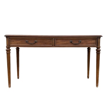 Louis XVI Two Drawer Console by Henredon - Vintage Wood Traditional Style Sofa Table English Regency Furniture 