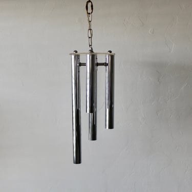 Sciolari  Acrylic Chrome Tubes Light Fixture Pendent 