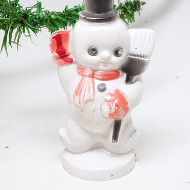 Vintage 1950's Plastic Frosty the Snowman for Christmas, Antique MCM Retro Decor 