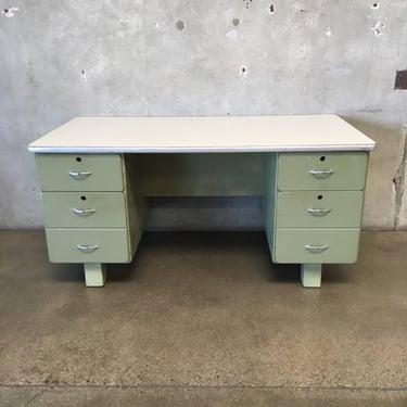 Vintage Engineer Wood Tanker Desk from McDonald Douglas