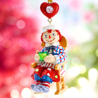 VINTAGE: 2000 - Raggedy Ann and Andy Glitter Christmas Ornament - The Danbury Mint - Collectors Ornaments  - SKU 00034963 