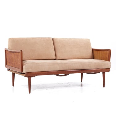 Peter Hvidt and Orla Molgaard Nielsen Mid Century Teak and Cane Daybed - mcm 