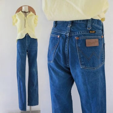 worrrn usa wrangler jeans - 29 - vintage blue jean western 90s unisex cowgirl cowboy western wranglers high waist tall 