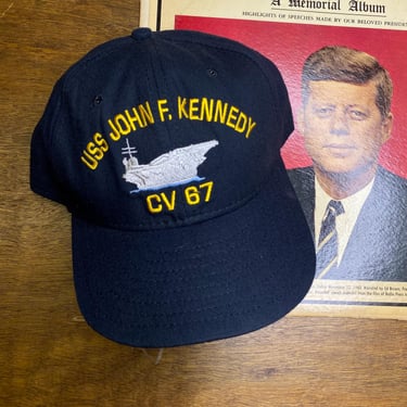 Vintage USS John F Kennedy Hat Men New Era Pro Model Snap Back Cap 