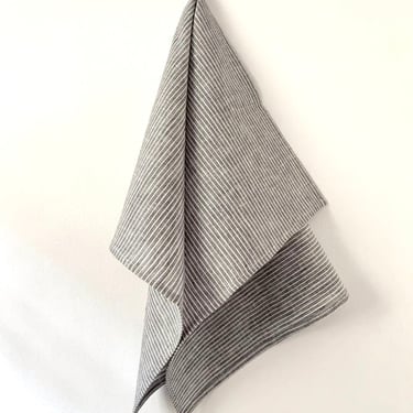 Linen Kitchen Cloth | Grey + White Stripe