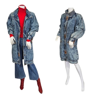 Current Seen 1980's Stonewashed Denim Cocoon Coat I Sz Med - Lrg I Hip Hop 