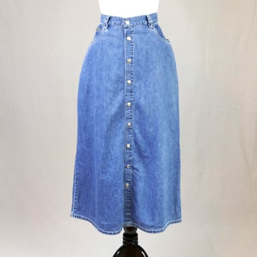 90s Calvin Klein Long Jean Skirt - 28