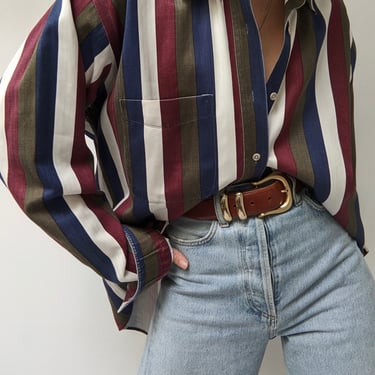 Vintage Bold Striped Cotton Shirt