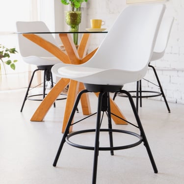 Modern White Dining Chair with Cushion