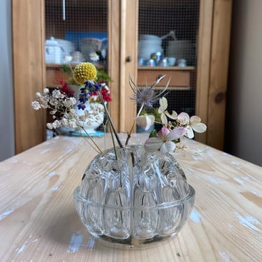 Beautiful vintage French glass flower frog- LFF 