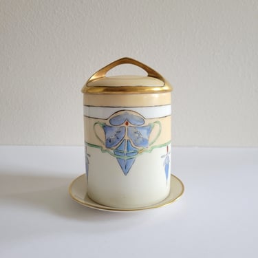 Antique Rosenthal Condensed Milk Container Set, Vintage Art Nouveau Porcelain, Artist Signed 
