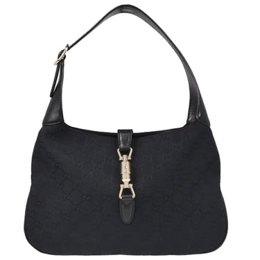 Gucci Black GG Jackie Hobo Handbag