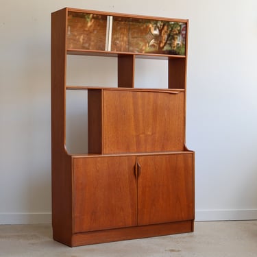 Mid Century Danish Modern Room Divider Bookshelf Cabinet 