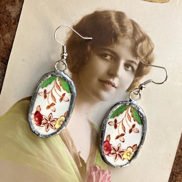Ceramic Earrings | Vintage Ceramic Earrings | Transformed Earrings | Transformed Jewelry | Vintage Earrings | Vintage Jewelry 