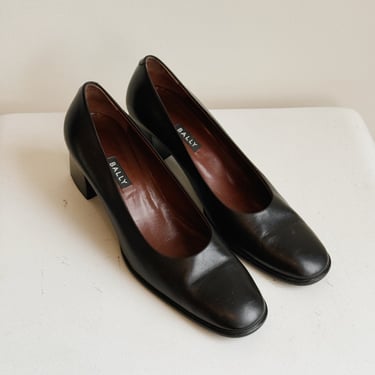 Bally Black Leather Pumps