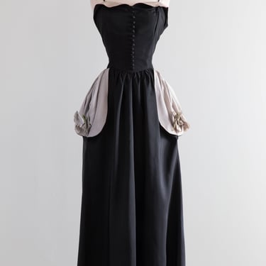 Fabulous 1940's Party Lines By Emma Domb Evening Gown / Medium