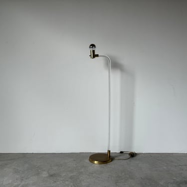 Paul Hamburger Design for Knoll Lucite & Brass Floor Reading Lamp 
