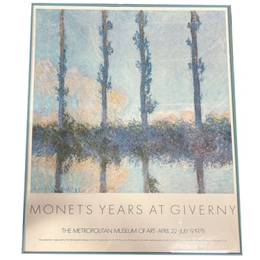 1978 The Metropolitan Museum of Art Monet's Years at Giverny Exhibition Poster, Framed 