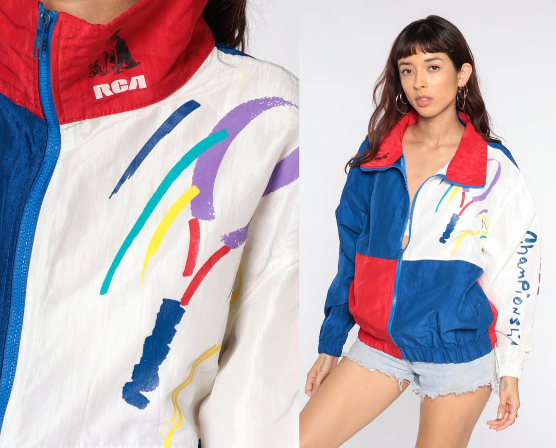 RCA Championships Windbreaker Jacket 90s Tennis Jacket Color
