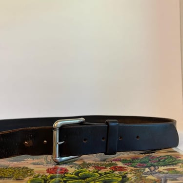 Vintage 90s Worn in Genuine Leather Moto Chunky Unisex Belt XXL 