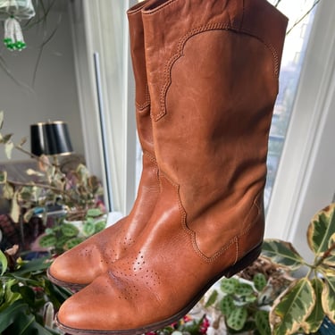 Vintage Tan Western Cowboy Boots