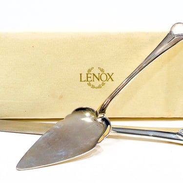 VINTAGE: Lenox Silver Plate Wedding Cake Set in Box, Wedding Promises, 2 Piece Set, Cake Knife and Server - SKU 28 29-A-00030257 