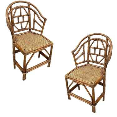 Brighton Pavilion Style Rattan Dining Armchairs 