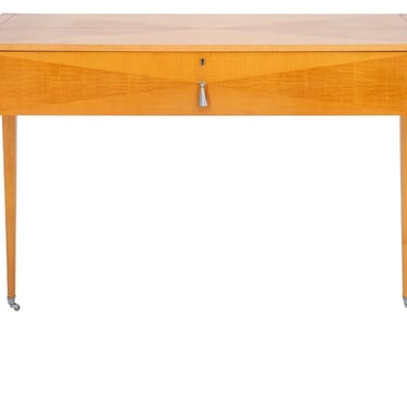 Baker Furniture Parquetry Maple Console Desk