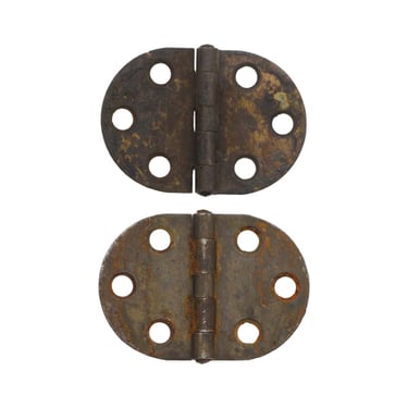 Pair of Steel Rounded Cabinet Hinges 1.75 x 1.25