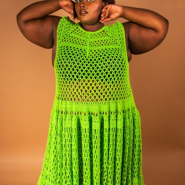 Flower Boy Ted - Green Crochet Dress
