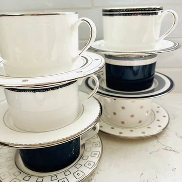 Kate Spade Lenox Ceramic Set - 18-Piece Modern Mix Design | Made in USA | Bread & Butter Plates, Saucers, Mugs by LeChalet