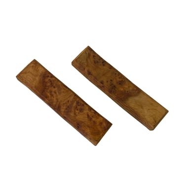 Chinese Pair Natural Wood Grain Patina Rectangular Paperweights ws2770E 