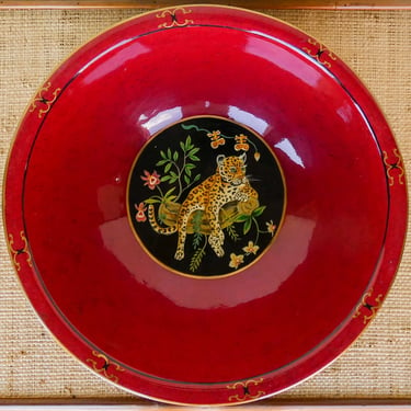 Lynn Chase Red Lacquered Cheetah Bowl