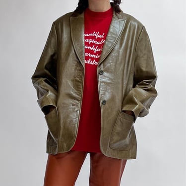 Olive Leather Jacket (XL)
