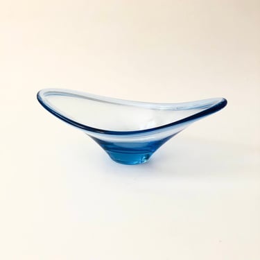 Holmegaard Blue Art Glass Bowl 