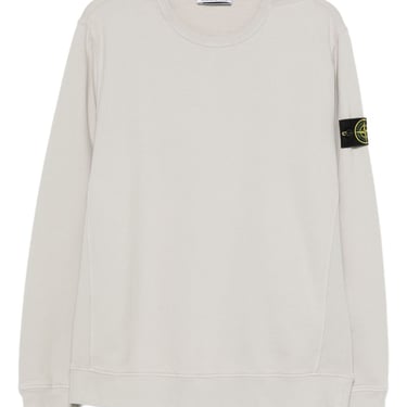 Stone Island Men Logo Cotton Crewneck Sweatshirt