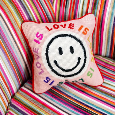 Love is love needlepoint pillow