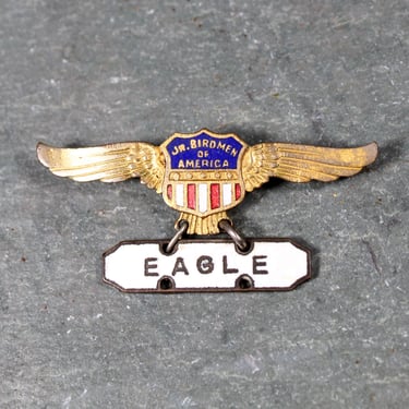 Vintage Gold Toned Jr. Birdmen of America Eagle Rank | Hearst Company Junior Birdmen of America Club Pin Eagle | Bixley Shop 