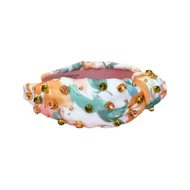 Sample Sale Watercolor Fall Floral Embellished Knotted Headband