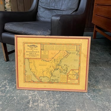 Vintage Daniel Wallingford Map A Bostonian's View of the United States 