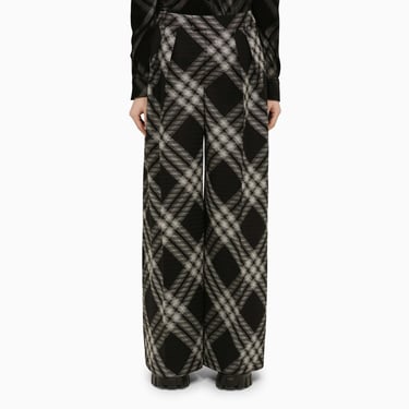 Burberry Check Trousers In Wool Women
